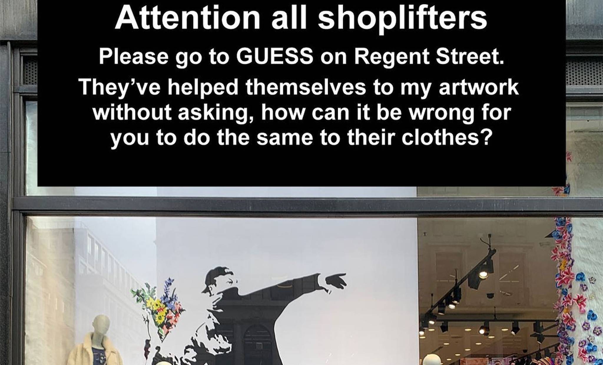 Guess draws criticism for appropriating Banksy’s artwork