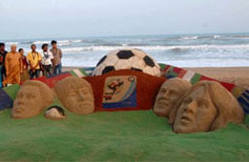 World Cup sand sculpture