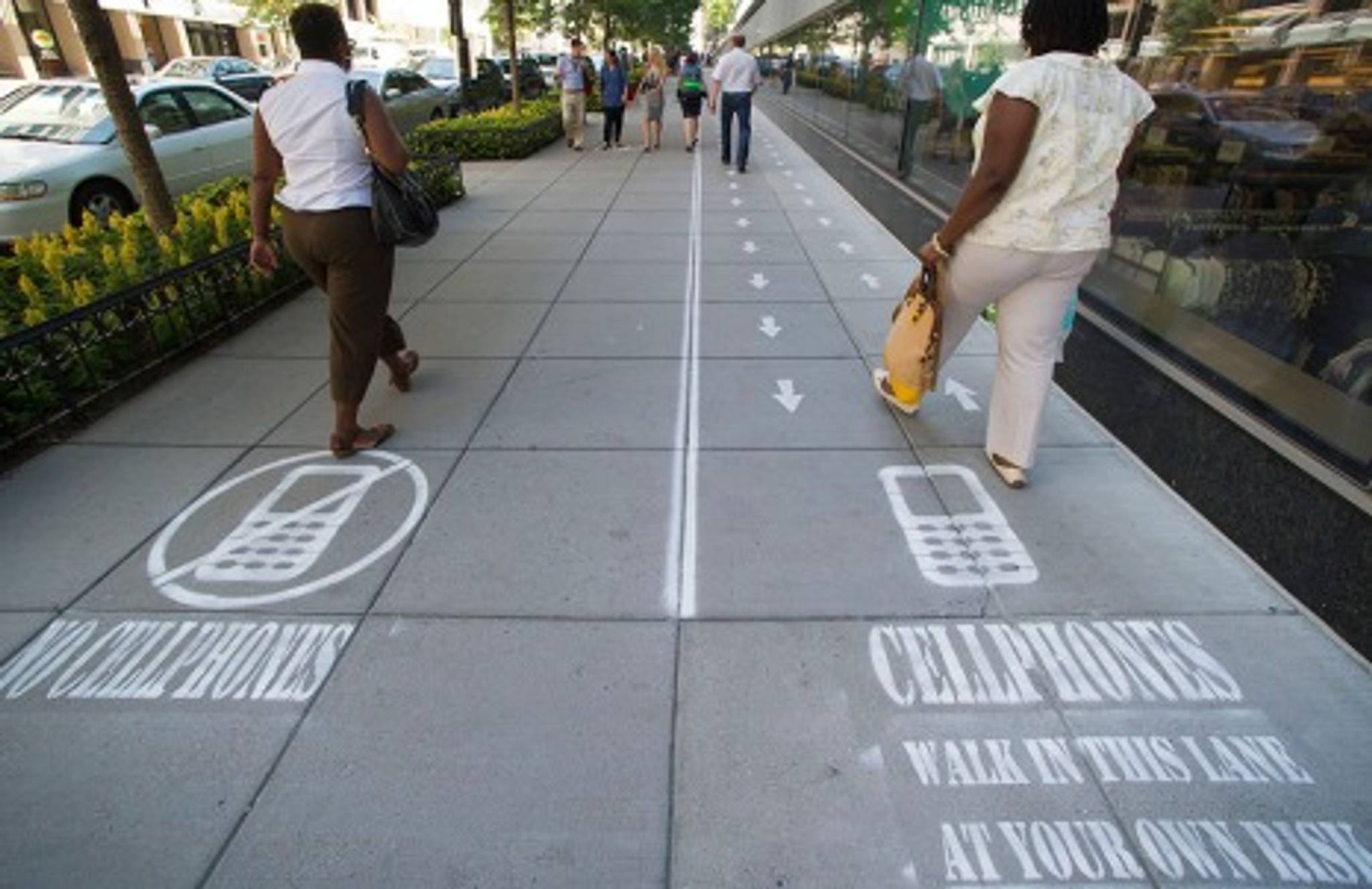 A walking lane for smartphone zombies