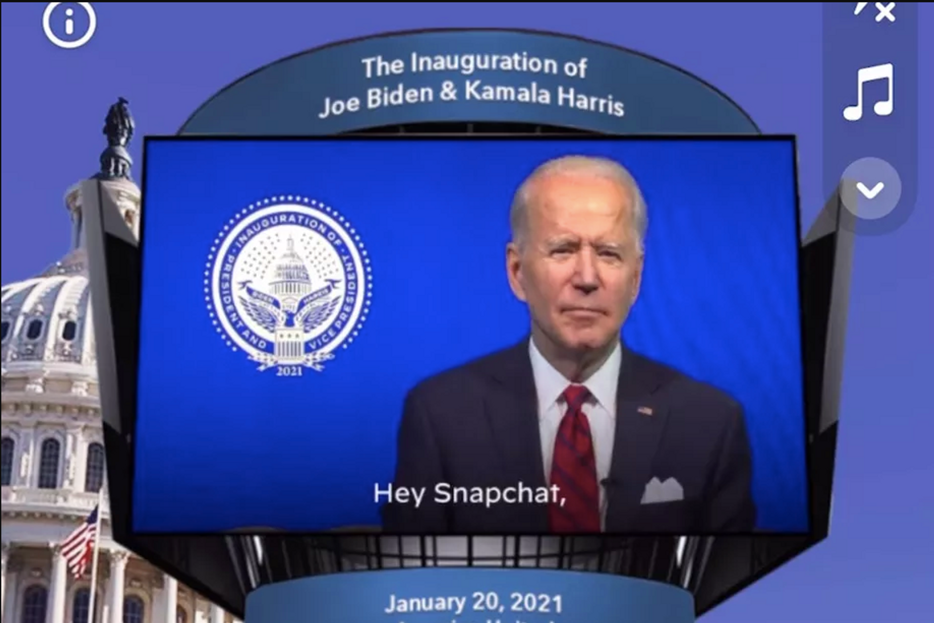 Biden's Snapchat lens let people celebrate virtually