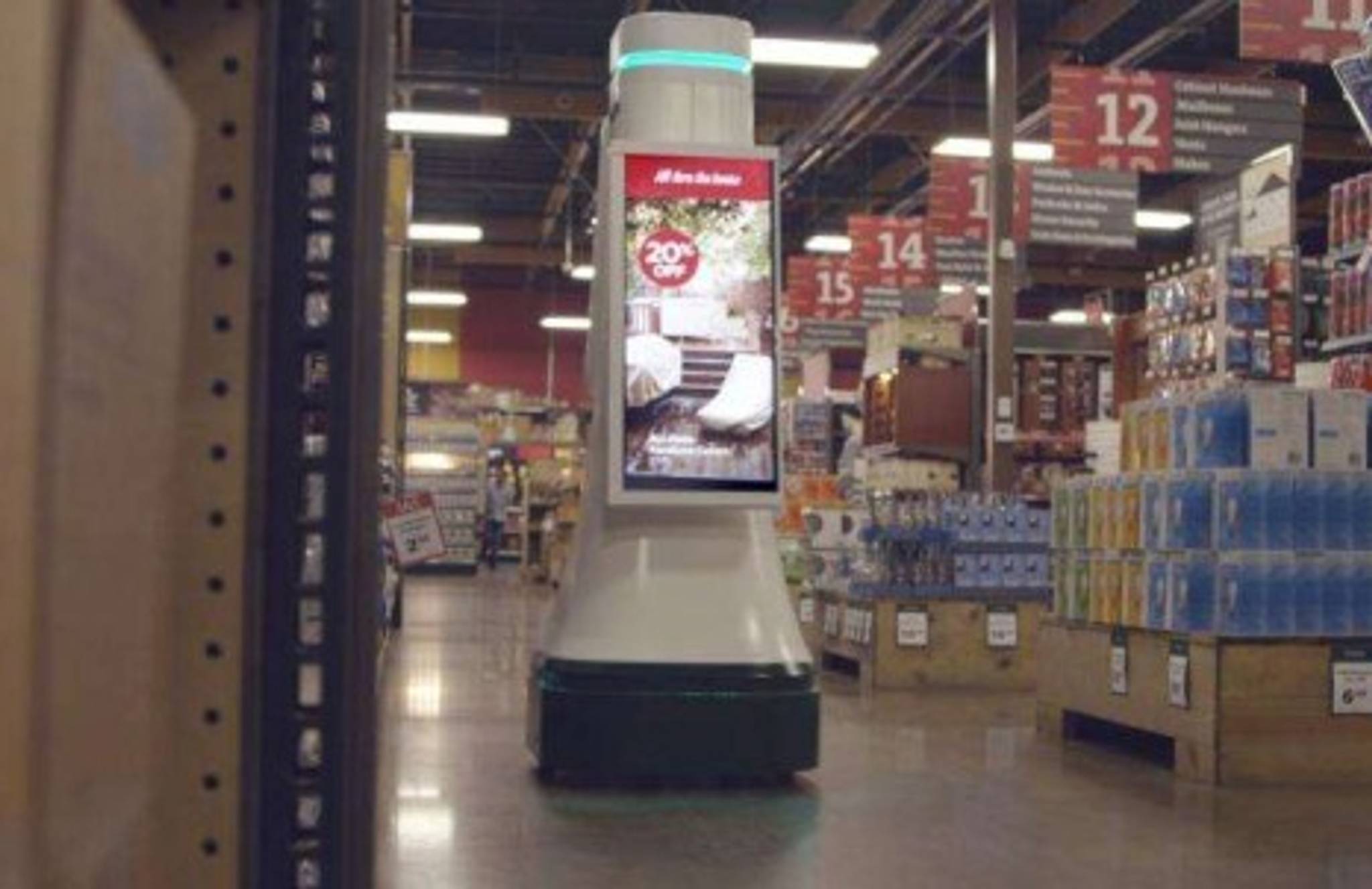 Retail robots serving people in Lowes