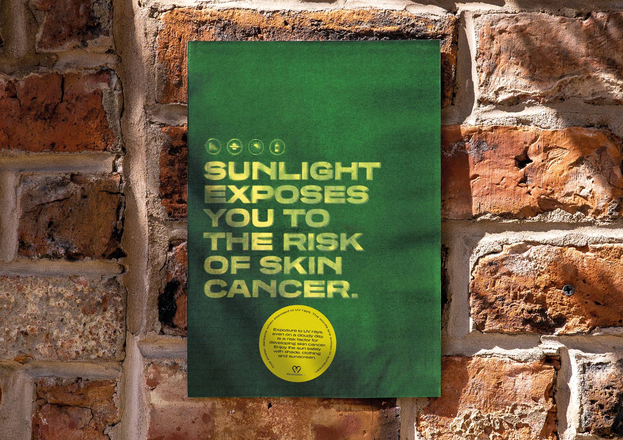 UV-sensitive posters highlight the reality of sun damage