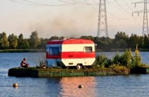 Mysterious floating campground pops up in Holland