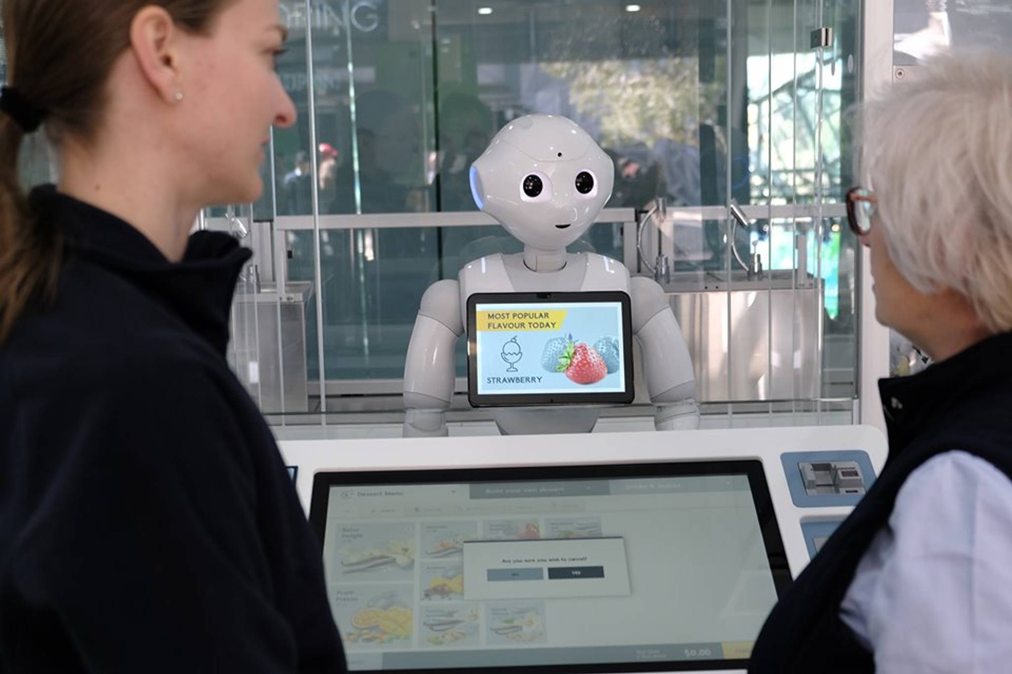 Robot ice-cream staff eases AI fears for Australians