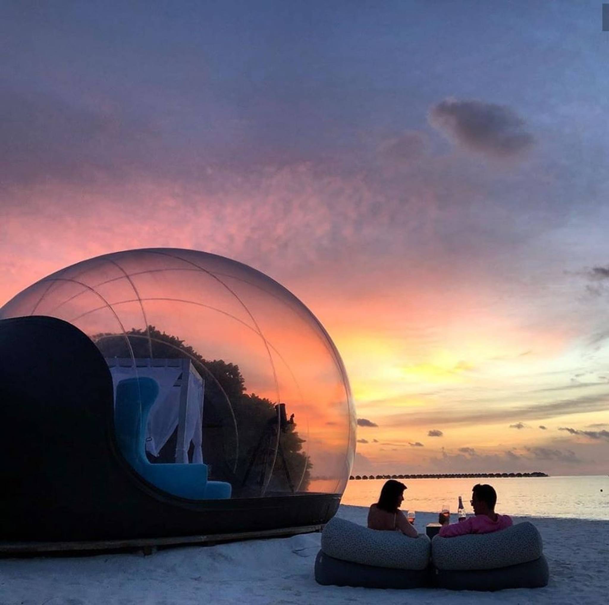 Beach bubbles bring novel allure to post-covid travel