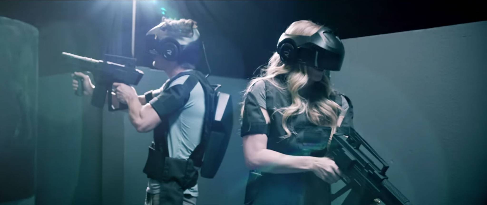 Playing in a virtual reality theme park