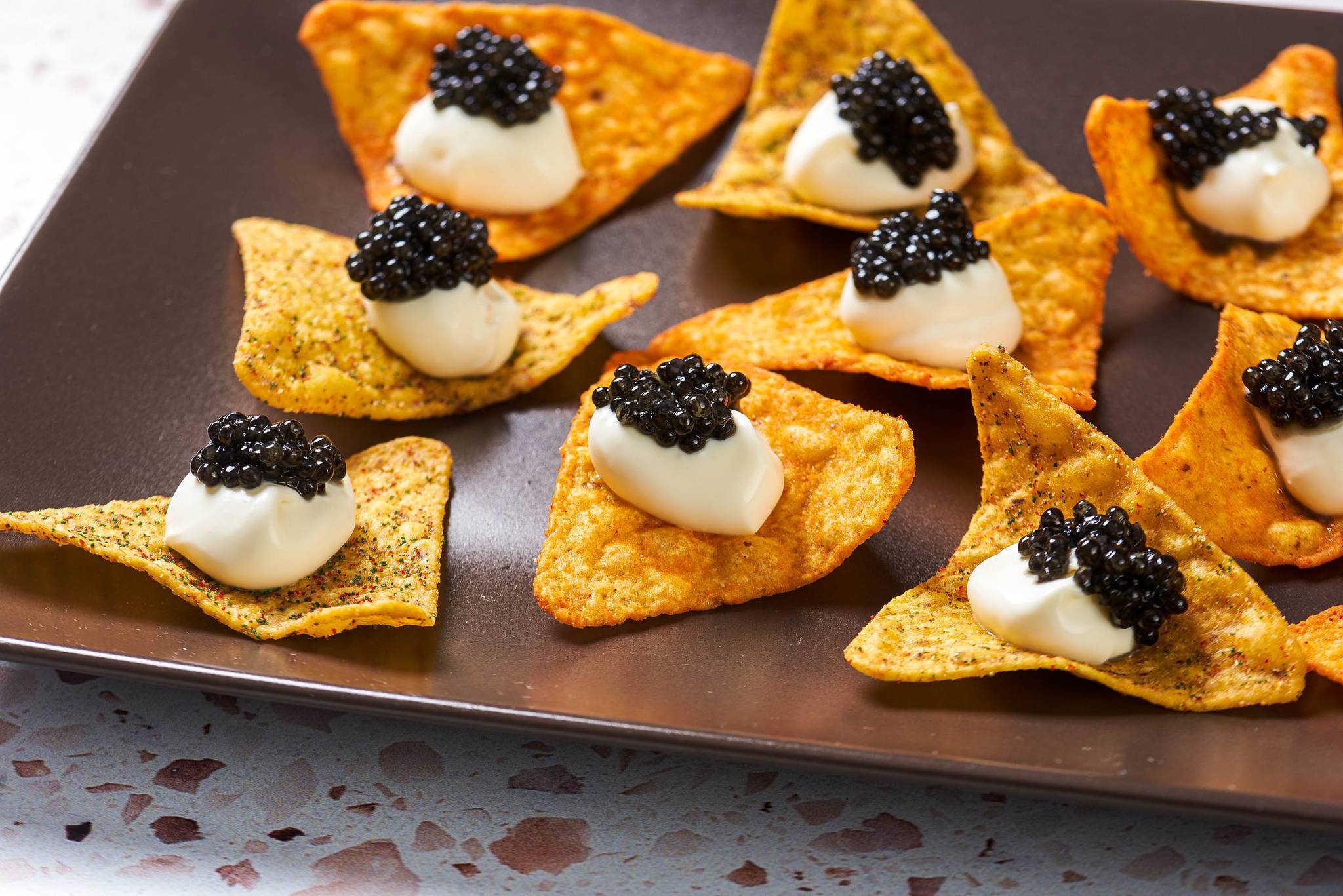 Caviar on Doritos offers a responsible indulgence