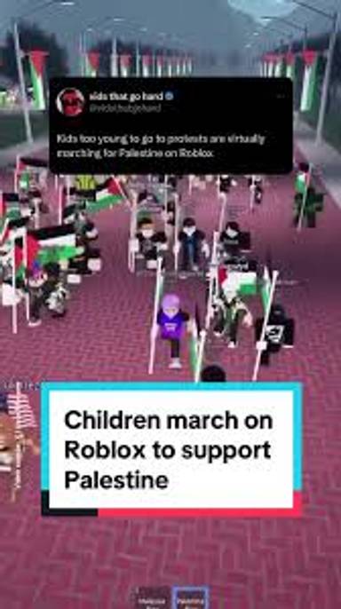 Young protesters rally on Roblox in support of Palestine