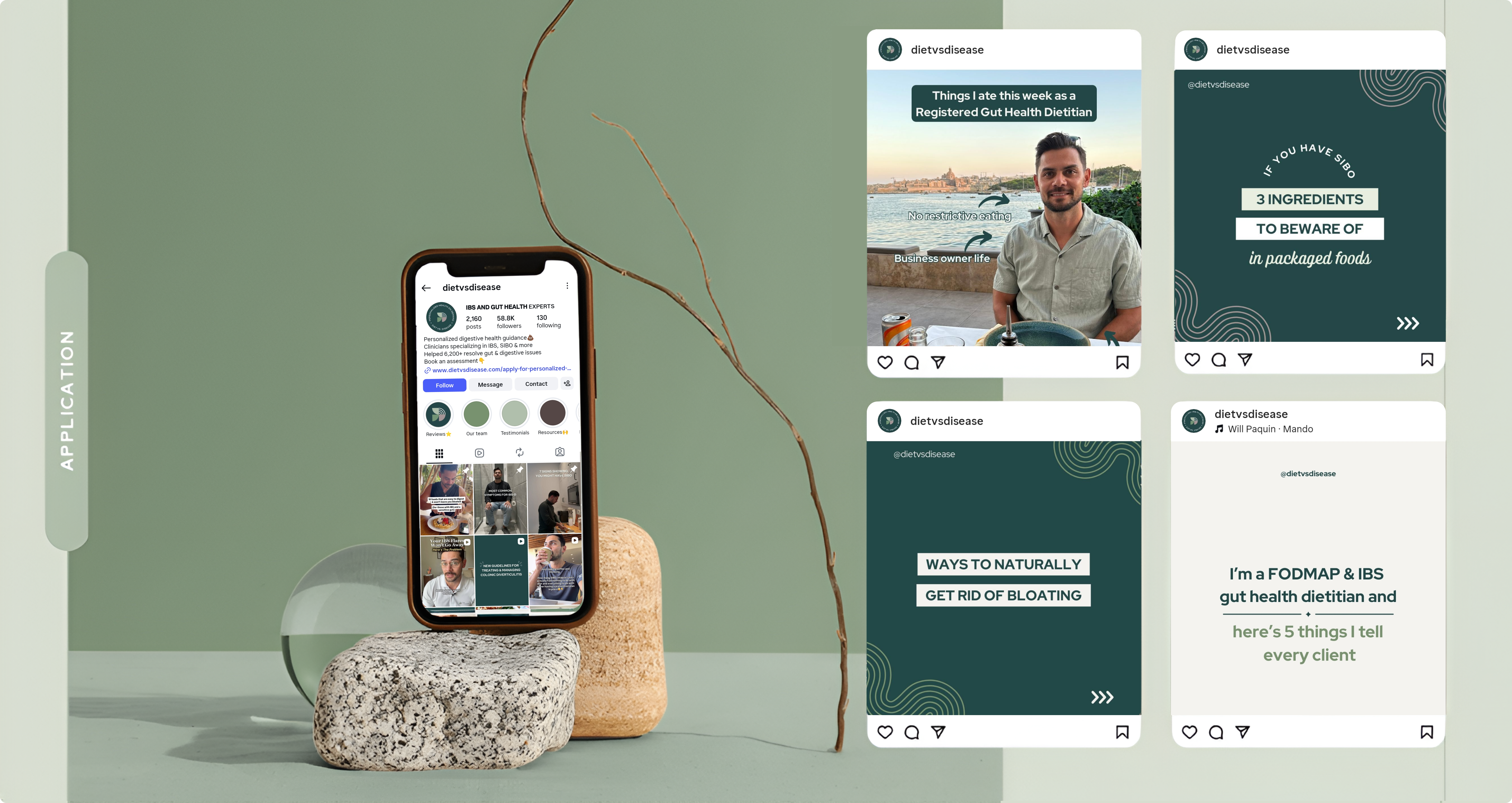 Diet vs Disease social content and Instagram profile