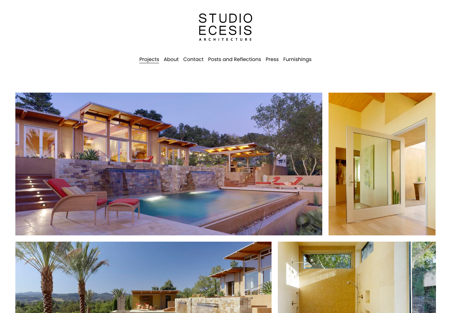 The captured Squarespace homepage, showing the original Studio Ecesis project gallery.