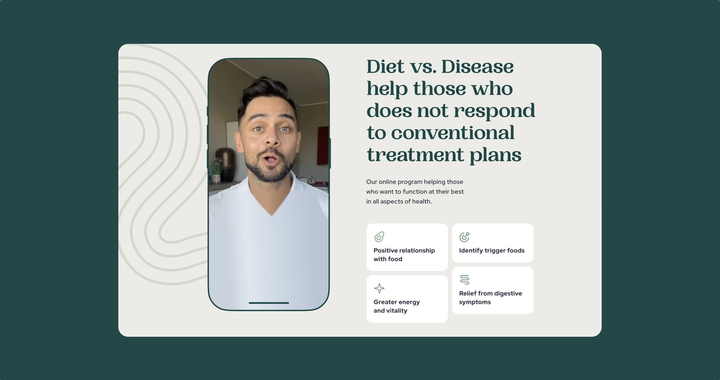 The rebuilt Diet vs Disease homepage shown on a laptop