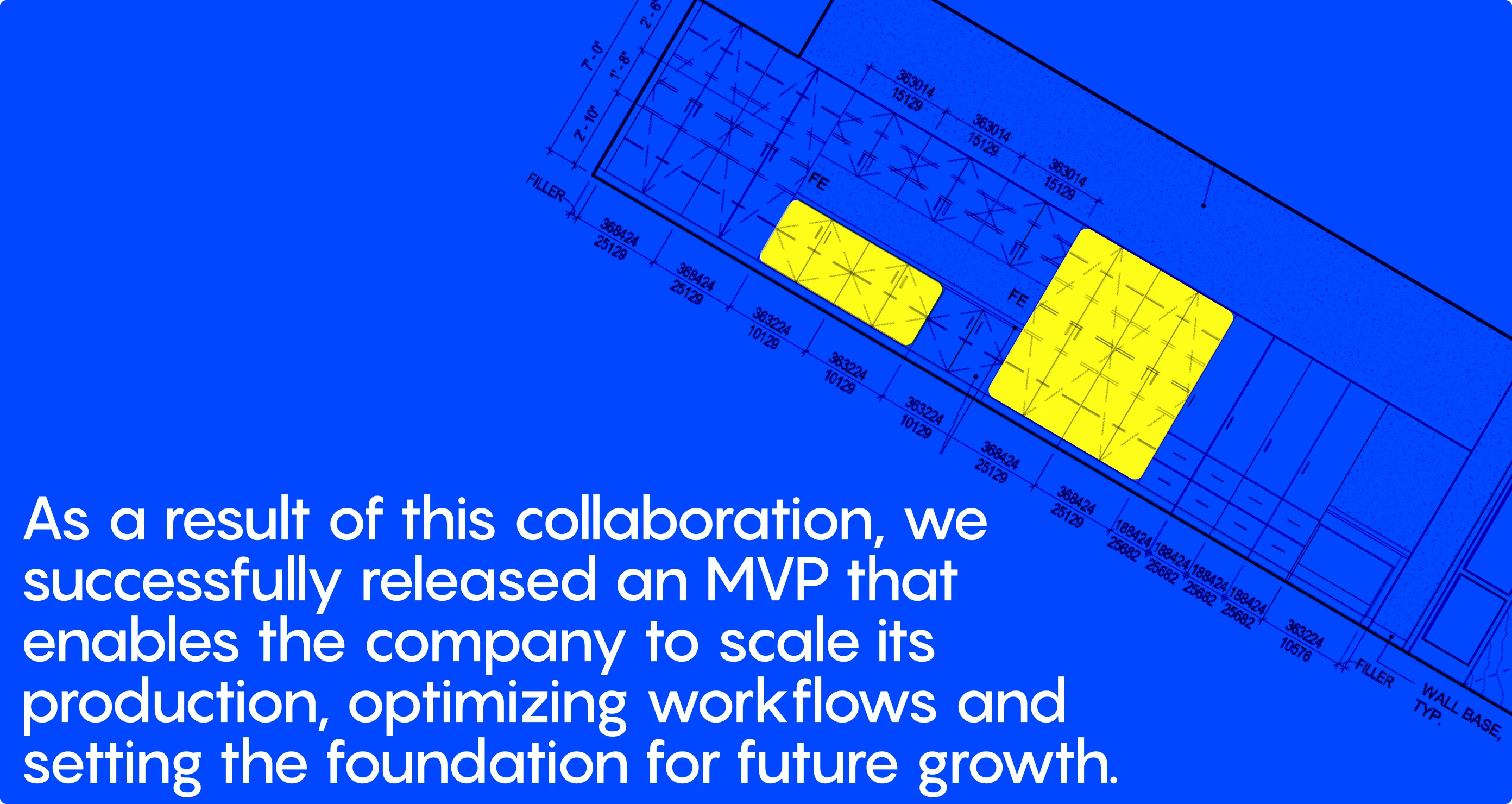 as a result of this collaboration, we successfully released an mvp that enables the company to scale its production