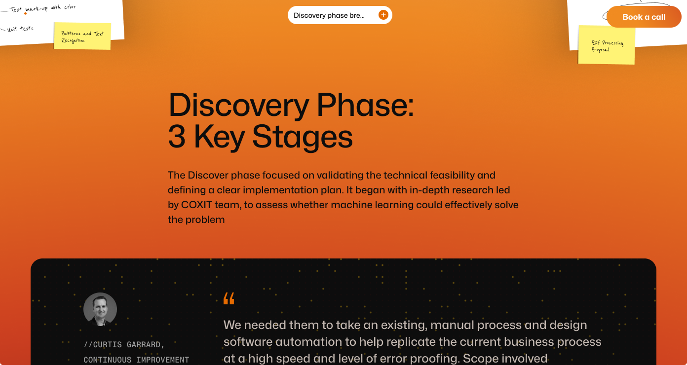 One of Coxit's bespoke per-case-study page templates, built for named engagements like Tempest