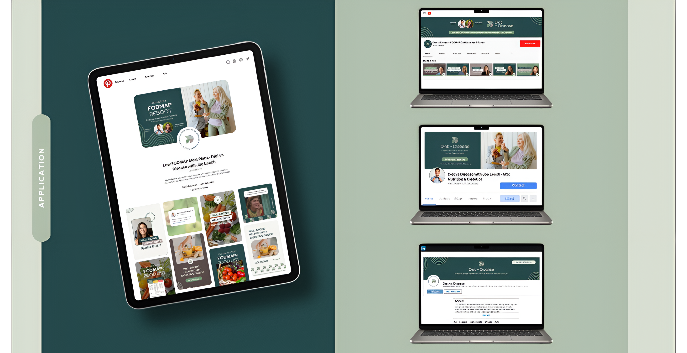Diet vs Disease pages shown across tablet and desktop