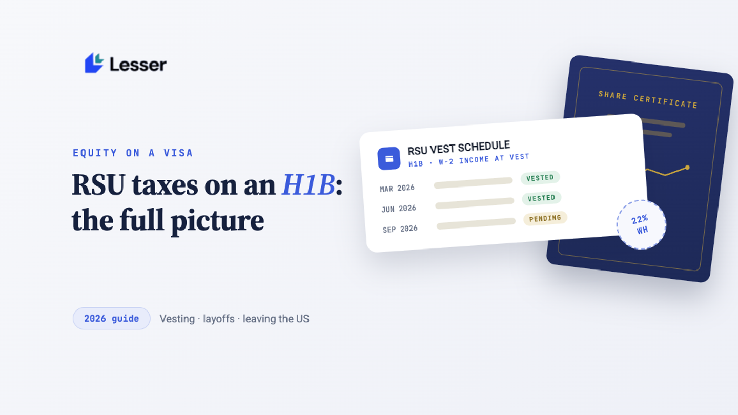 RSU Taxes on an H1B Visa (2026): Vesting, Layoffs, Trailing State Tax, and Leaving the US