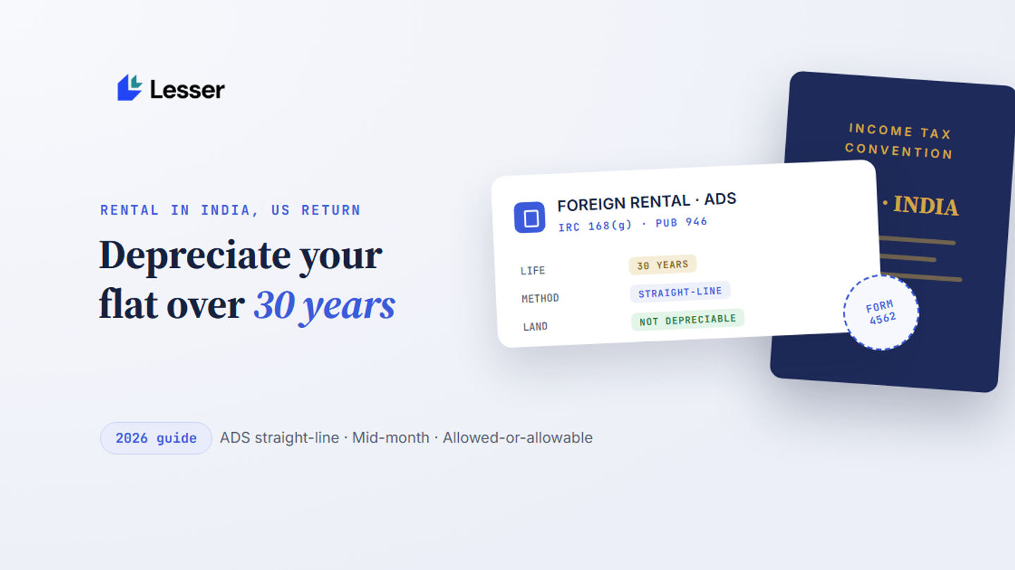 Depreciating a rental property in India on your US return (with 30-year ADS calculator) (2026)