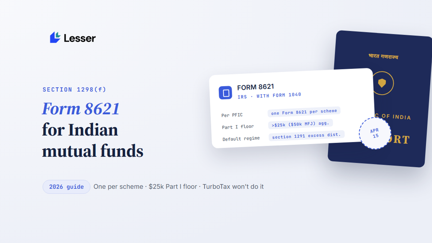 Form 8621 for Indian mutual funds (PFIC): what to file, what it costs (2026)
