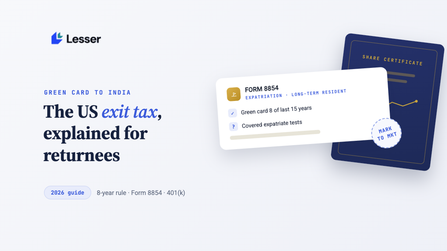 US Exit Tax for Green Card Holders Moving Back to India (2026): The 8-Year Rule, Covered Expatriate Tests, and Form 8854