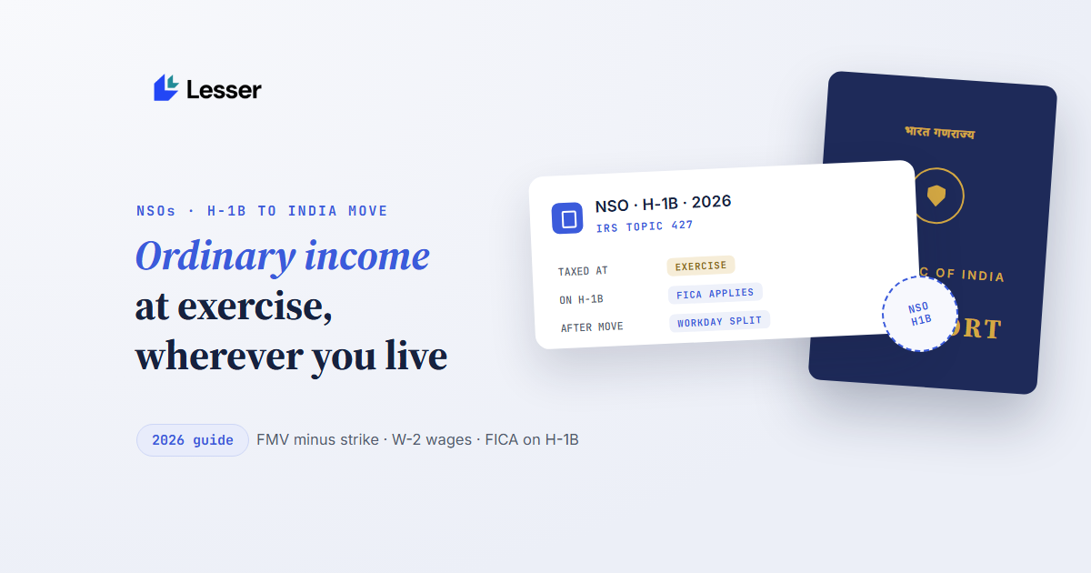 nsos h 1b tax at exercise after move