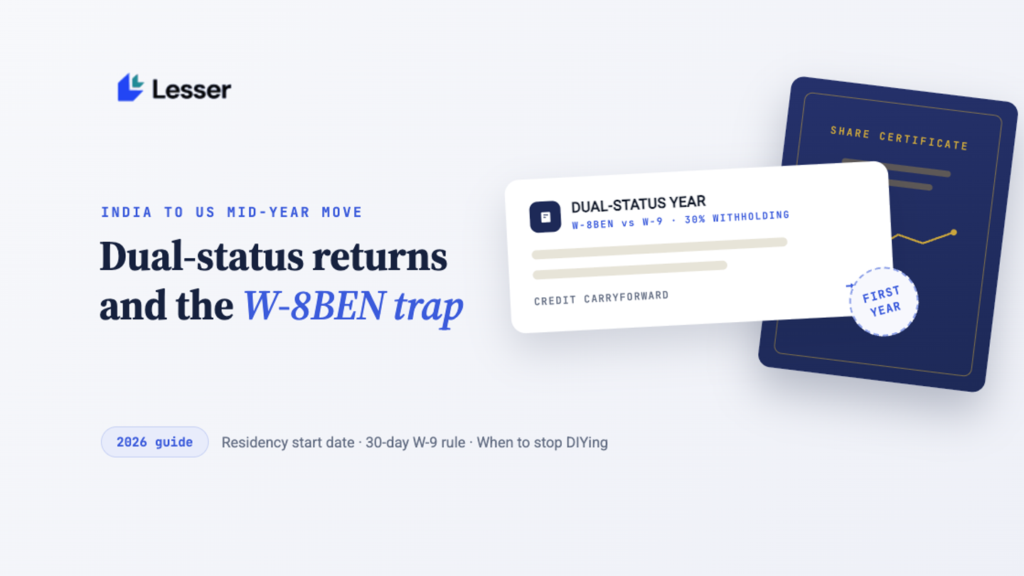 Moving between India and the US mid-year: dual-status returns and the W-8BEN trap