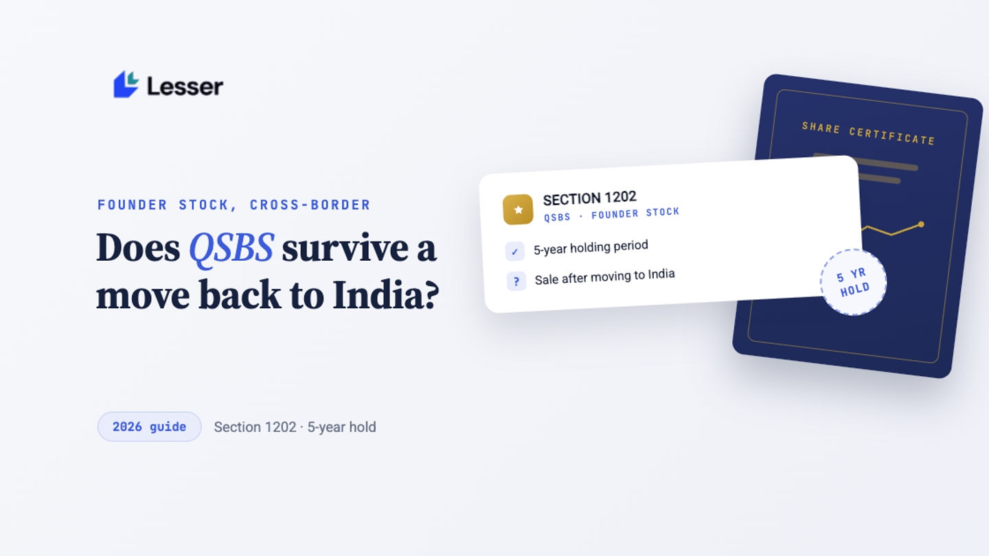 QSBS for Immigrant Founders and Early Employees (2026): Does Section 1202 Survive a Visa Change or a Move Back to India?