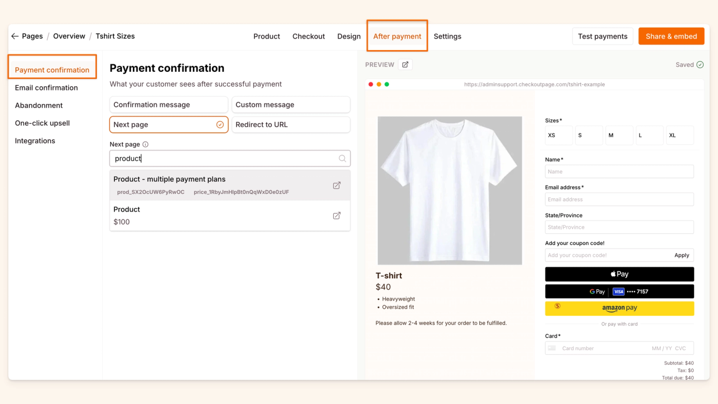 linking to the next page