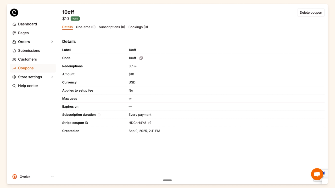 A Coupon in Checkout Page