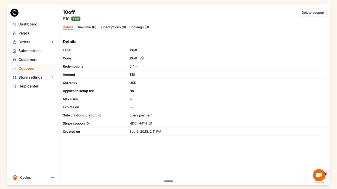 A Coupon in Checkout Page