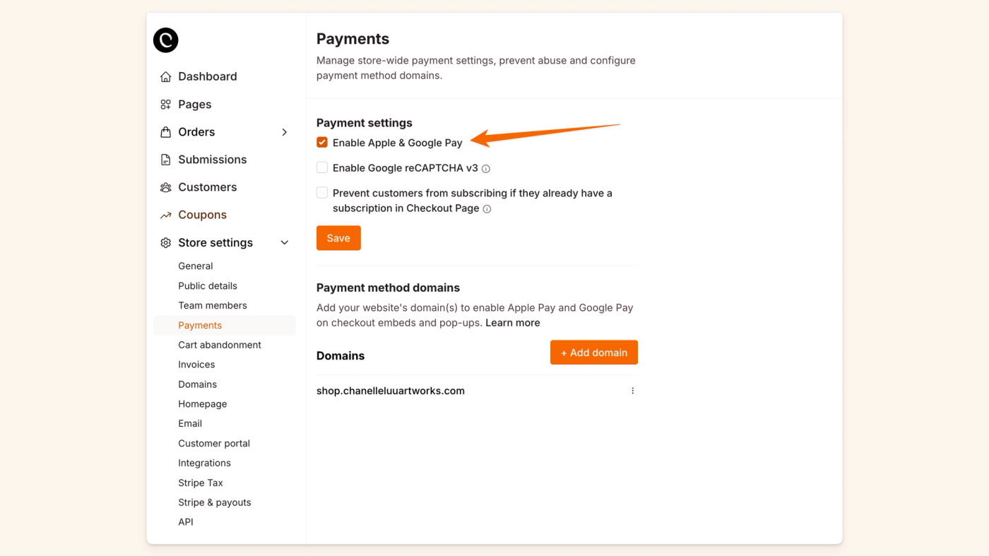 Enable Apple and Google Play