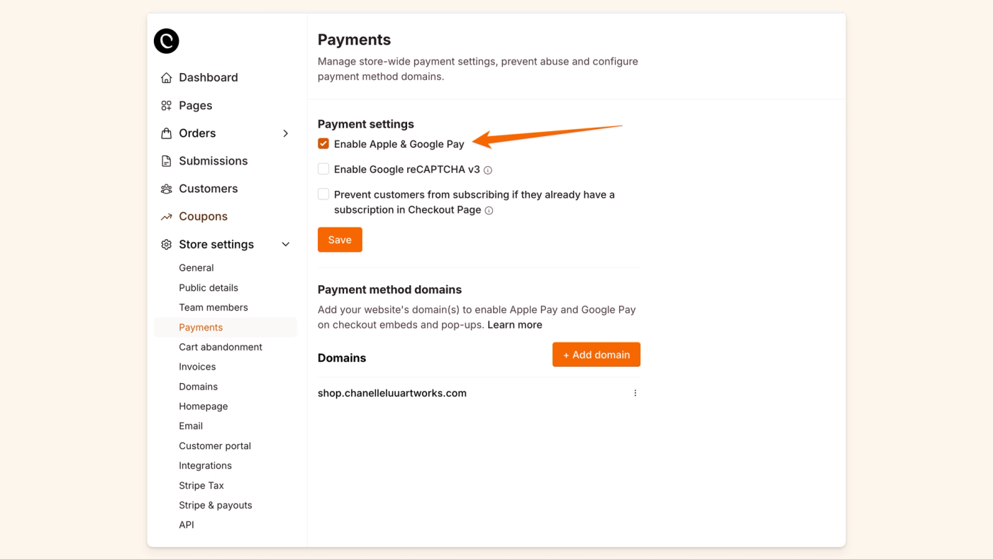 Enable Apple and Google Play