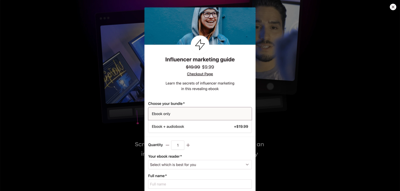 Checkout Popup Framer