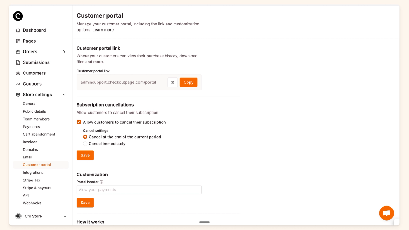 Customer portal 