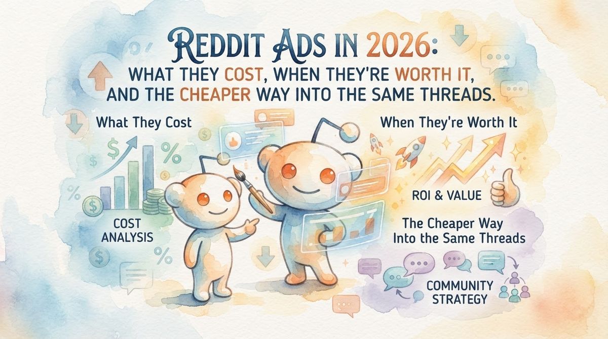 Reddit Ads in 2026: What They Cost, When They're Worth It, and the Cheaper Way Into the Same Threads