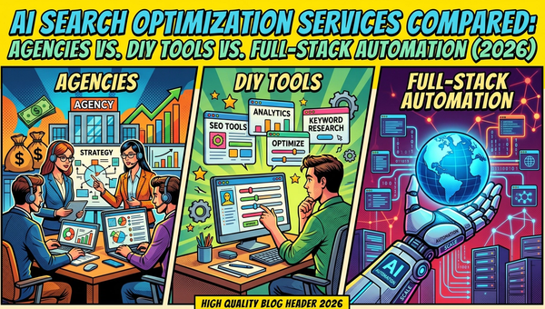 AI Search Optimization Services Compared: Agencies vs. DIY Tools vs. Full-Stack Automation (2026)