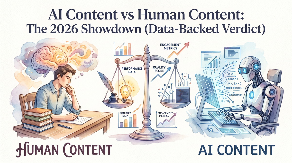AI Content vs Human Content: The 2026 Showdown (Data-Backed Verdict)
