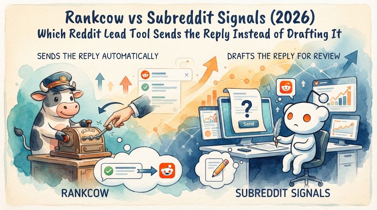 Rankcow vs Subreddit Signals (2026): Which Reddit Lead Tool Sends the Reply Instead of Drafting It