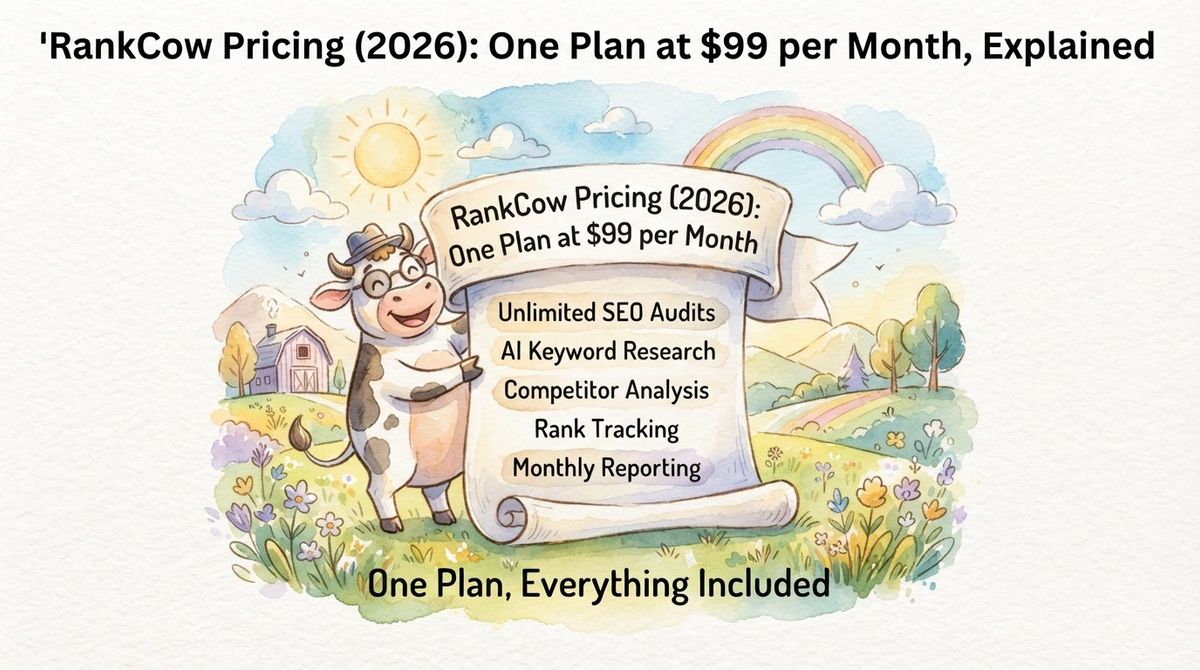 RankCow Pricing (2026): One Plan at $99 per Month, Explained