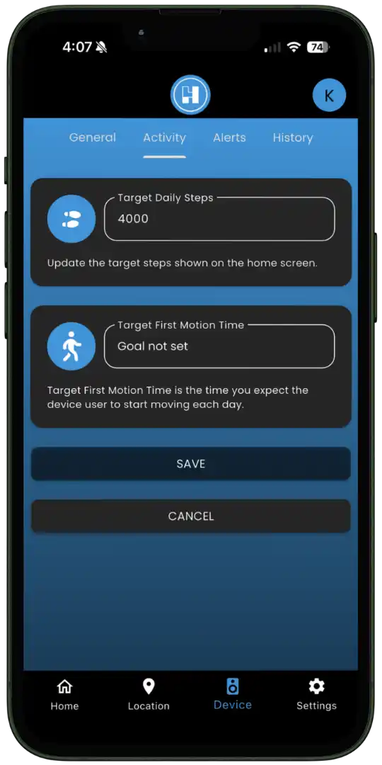 Set Activity Target