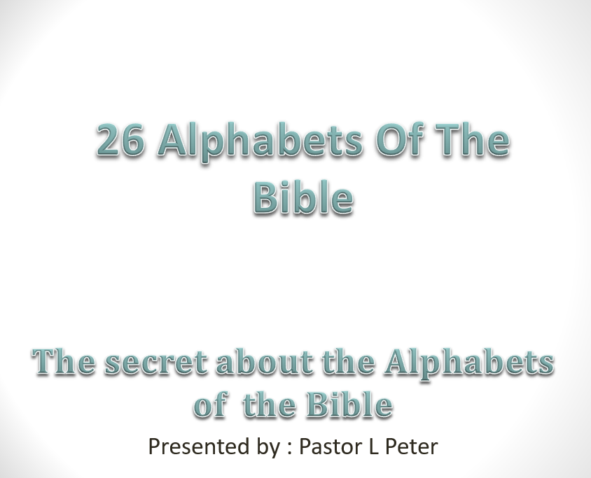 26 Alphabets Of The Bible