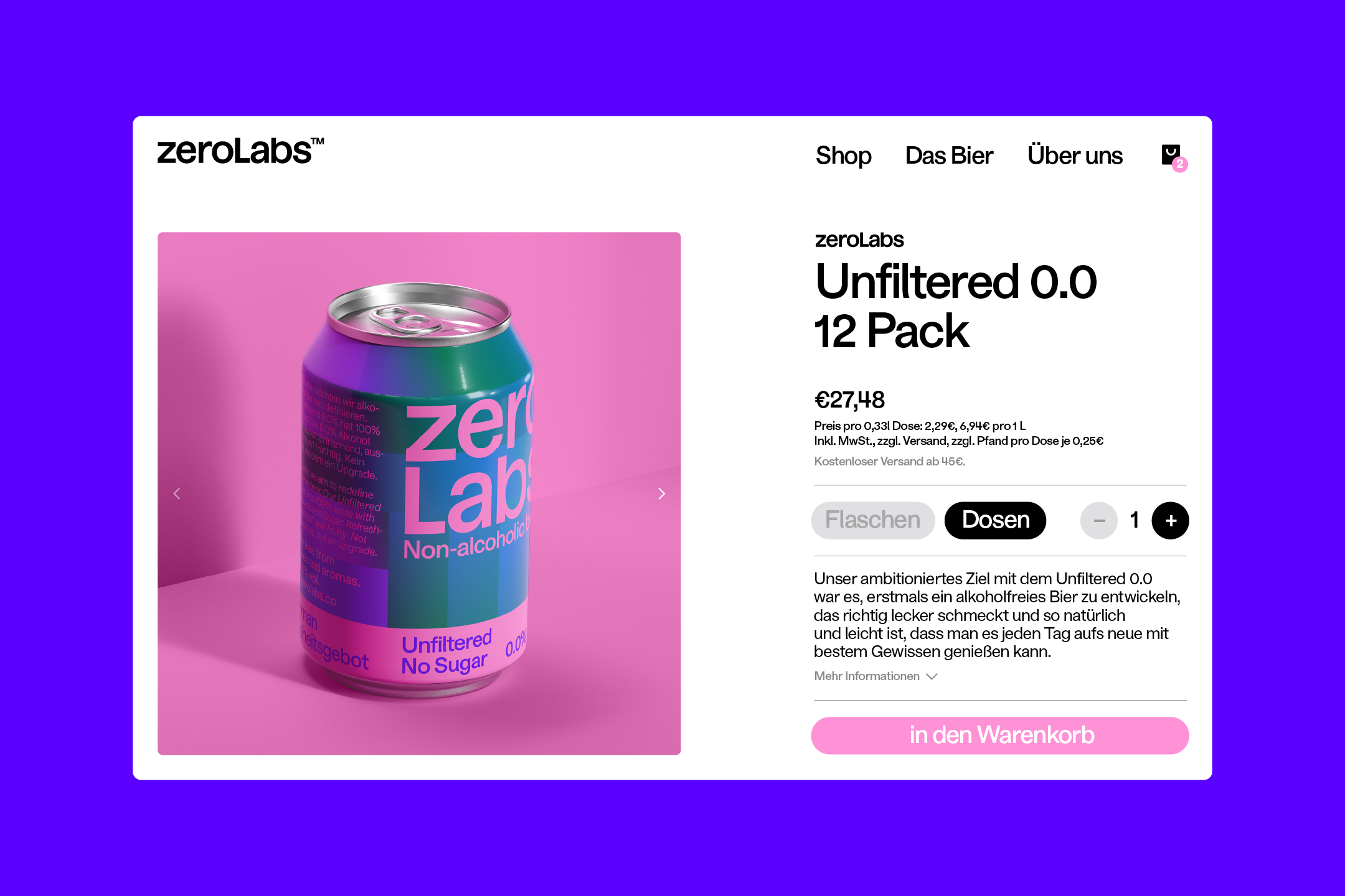 zeroLabs Online-Shop