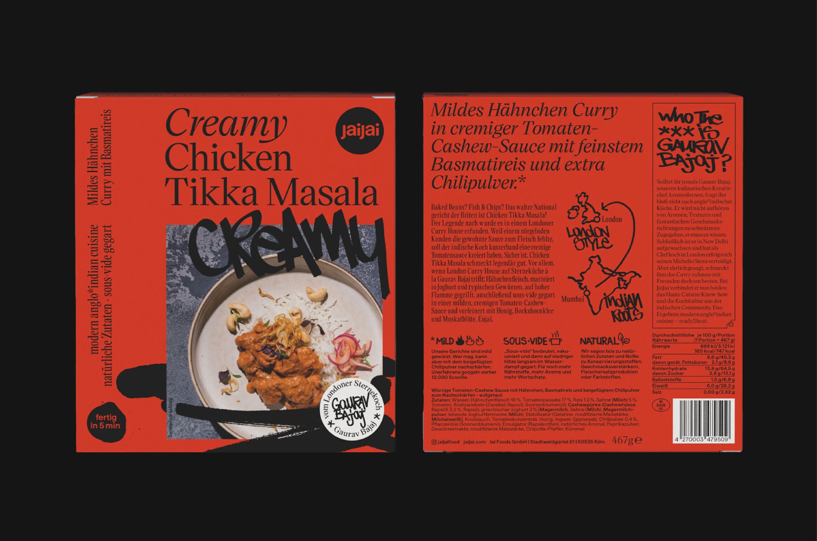 JaiJai – photoshoot creamy chicken tikka masala front and back