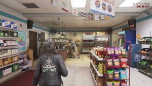 Lucia walks into a convenience store as a masked man points a gun at the clerk behind the counter.