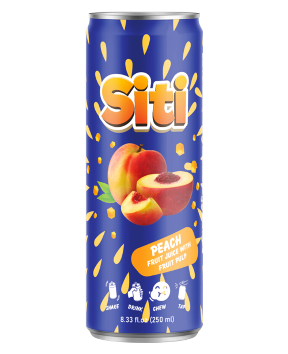 Nước ép đào có thịt quả Siti 250ml lon slim