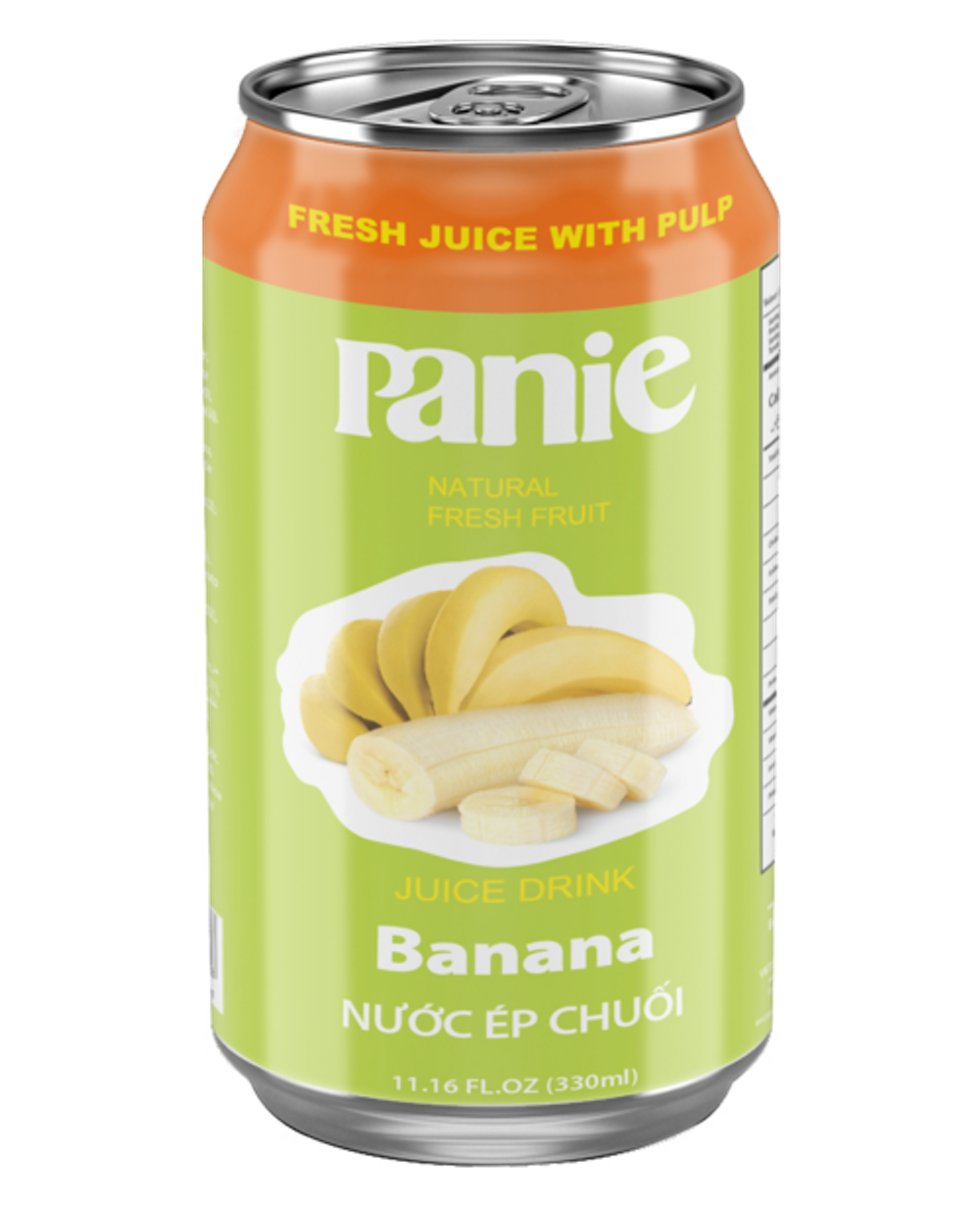Nước ép chuối Panie 330ml lon tiêu chuẩn