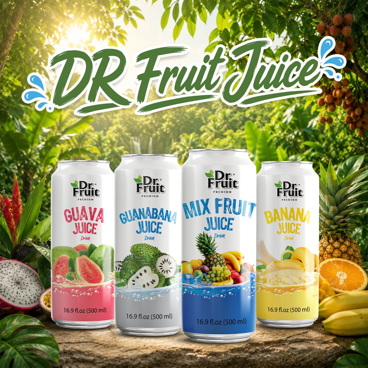 Dr. Fruit - Nước ép – 500ml lon đứng