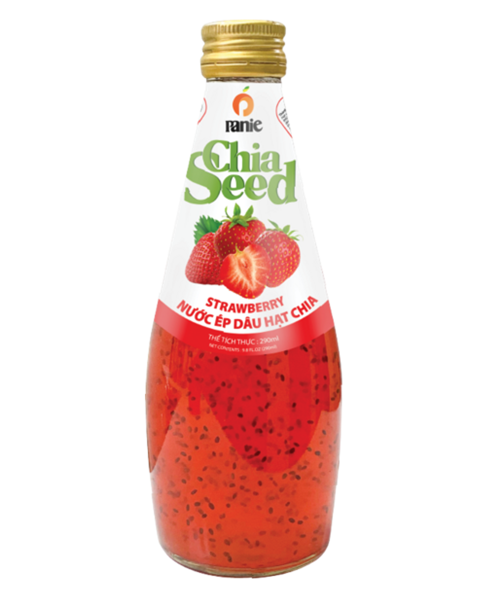 Panie Chia Seed Strawberry 290ml glass bottle
