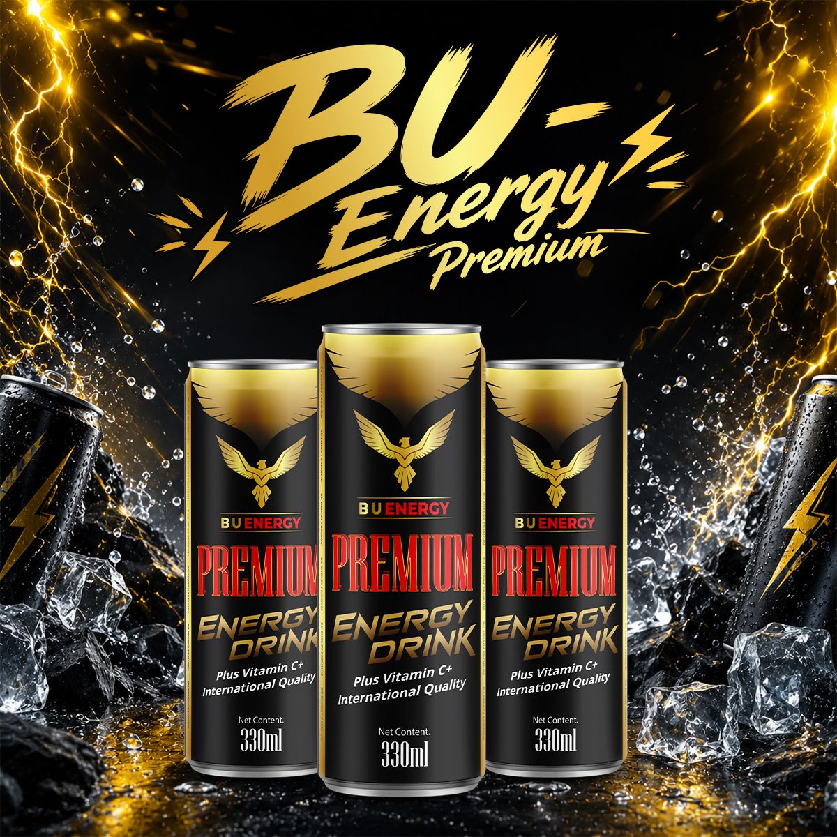 BU - Tăng lực Premium – 330ml lon slim