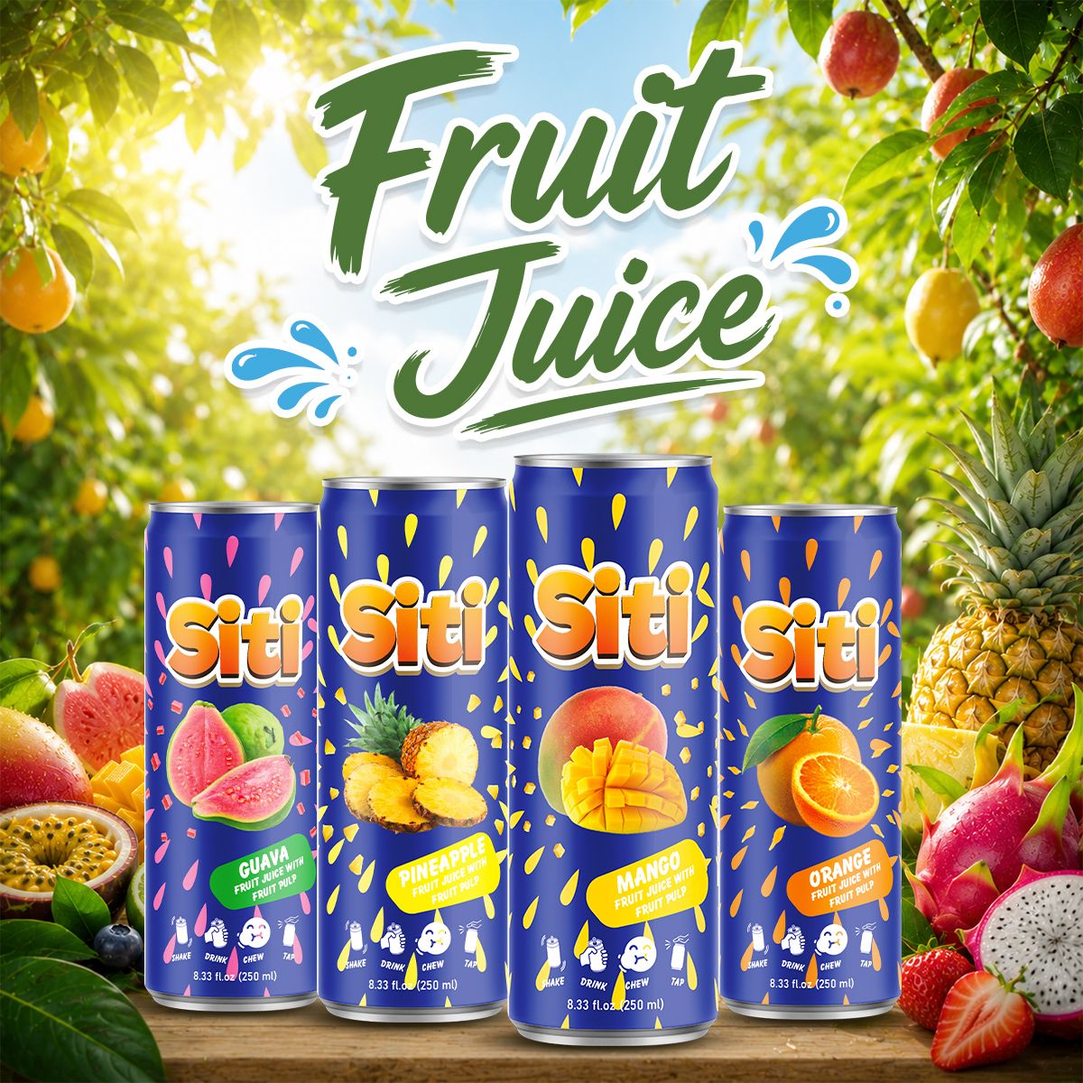 Siti - Nước ép trái cây – 250ml lon slim