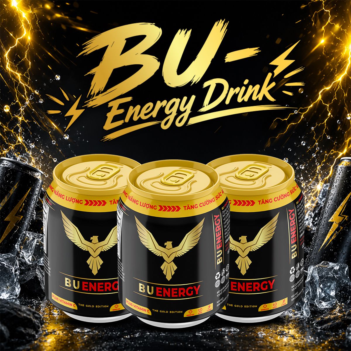 BU - Nước tăng lực – 250ml lon lùn