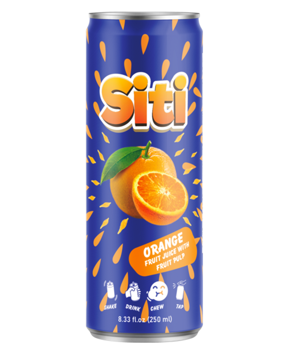 Nước ép cam có thịt quả Siti 250ml lon slim